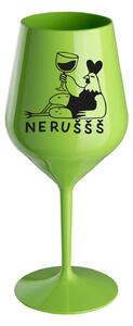 NERUŠŠŠ - zelená nerozbitná sklenice na víno 470 ml