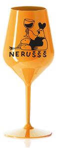 NERUŠŠŠ - oranžová nerozbitná sklenice na víno 470 ml