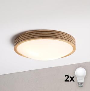 Brilagi - LED Stropní svít. CARVALHO MODERN SLIM 2xE27/60W/230V pr. 37,5 cm dub