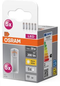SADA 5x LED Žárovka PIN G4/1,8W/12V 2700K - Osram