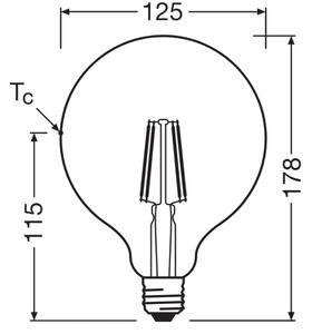LED Žárovka GLOBE CLASSIC FILAMENT G125 E27/4W/230V 2700K - Ledvance