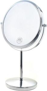 Zrcadlo na stojan, 10x zvětšení, 20 cm - kosmetické zrcadlo pro líčení, otočné o 360° - chromovaný holicí zrcadlo, stolní zrcadlo - koupelnové zrcadlo, oboustranné: běžné + 10x zvětšení
