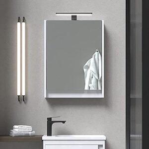 Zrcadlová skříňka do koupelny - nástěnná skříňka se zrcadlem - organizace do koupelny - integrované LED osvětlení - 50 x 65 cm - bílá, lesklá