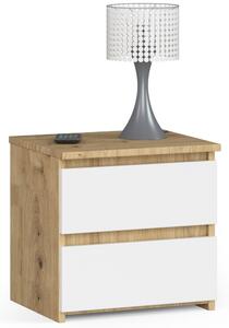 Ak furniture Noční stolek CL2 40 cm dub artisan/bílý