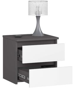Ak furniture Noční stolek CL2 40 cm grafitově šedý/bílý
