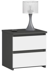 Ak furniture Noční stolek CL2 40 cm grafitově šedý/bílý