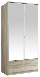ŠATNÍ SKŘÍŇ SE ZRCADLEM, barvy dubu, 90/199/58 cm MID.YOU - Šatní skříně, Online Only