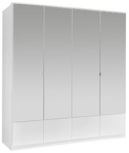 ŠATNÍ SKŘÍŇ SE ZRCADLEM, bílá, 180/199/58 cm MID.YOU - Šatní skříně, Online Only