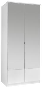 ŠATNÍ SKŘÍŇ SE ZRCADLEM, bílá, 90/199/58 cm MID.YOU - Šatní skříně, Online Only