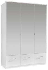 ŠATNÍ SKŘÍŇ SE ZRCADLEM, bílá, 135/199,5/58 cm MID.YOU - Šatní skříně, Online Only