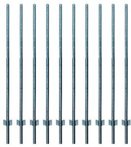 Ocelové sloupky pro oplocení, výška 152 cm - 10 kusů, robustní a odolné U-profily pro drátěná oplocení
