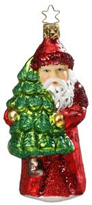 Dům Vánoc Sběratelská skleněná ozdoba na stromeček Santa se stromečkem 12,5 cm