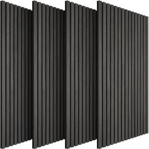 Tectake Nástěnné panely Sonic Wall II v dřevěném vzhledu - černý dub,Sada 4 kusů