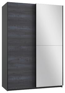 ŠATNÍ SKŘÍŇ SE ZRCADLEM, barvy grafitu, tmavě šedá, 135/198/64 cm MID.YOU - Šatní skříně, Online Only