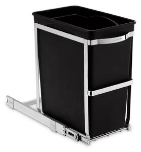 Vestavný odpadkový koš Simplehuman – 30 l, výsuvný, lesklá ocel, plastový kbelík