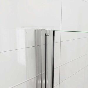 Sprchová kabina čtvercová - Rohová sprcha se skládacími dveřmi - Obnova koupelny - Sklo s povrchovou úpravou Nano EasyClean - 80x80x195 cm - Leštěný chrom