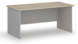 Kancelářský psací stůl rovný PRIMO GRAY, 1600 x 800 mm, šedá/dub přírodní
