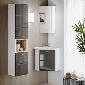 CMD COMAD - Koupelnová skříňka pod umyvadlo Finka Grey - šedá - 40x53x40 cm