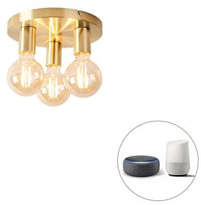 Chytré stropní svítidlo zlaté kulaté včetně 3 WiFi G95 - Facil
