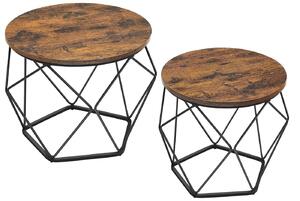 SADA KONFERENČNÍCH STOLKŮ, hnědá, černá, kov, kompozitní dřevo, 60/60/45 cm MID.YOU - Konferenční stolky, Online Only