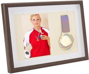 Rám na medaile formátu A4 – Držák na medaile – Rám s podkladem – Vitrína – Rám pro sportovní medaile – 318x232x27,5 mm