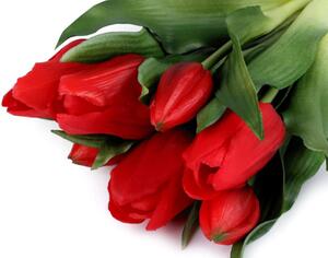 Umělá kytice tulipán - 1 bílá
