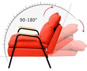 Gordon Polohovatelné relaxační křeslo s podnožkou ELANIE, včetně polštářů, 85 x 85 x 45 cm červené