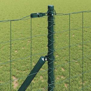 Sada plotových sloupků – Oplocení – Ohraničení zahrady – Odolný ocelový materiál – 15 x 1,5 m – Zelená barva