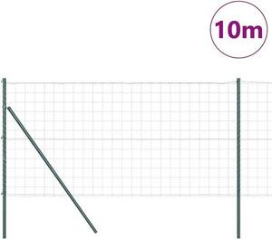 Sada plotových sloupků – Oplocení – Ohraničení zahrady – Odolný ocelový materiál – 15 x 1,5 m – Zelená barva