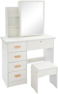 Elzusha – Kosmetický stolek se zrcadlem a 5 zásuvkami