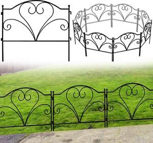 Dekorativní zahradní plot 45 cm (výška) x 50 cm (šířka) (5 panelů, celková délka 2,5 m). Nerezový plotový panel pro zahradu, terasu, trávník a okrasné rostliny