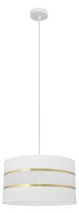 Lustr na lanku HELEN 1xE27/15W/230V pr. 35 cm bílá/zlatá