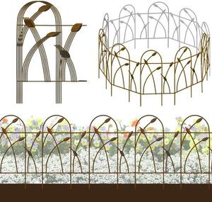 Dekorativní panely pro zahradní plot o rozměrech 82 cm (výška) x 50 cm (šířka) (10 panelů, celková délka 4,9 m). Plot z nerezové oceli pro okrasné zahrady, stromy a zvířata