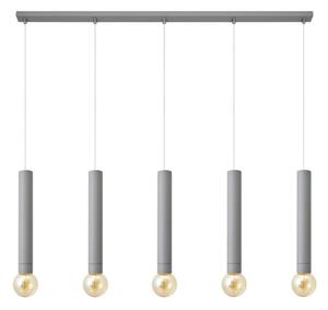 Lustr na lanku TUBA 5xE27/15W/230V šedá