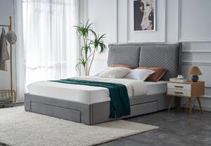 Moderní postel s úložným prostorem Hema106, šedá (160x200cm)
