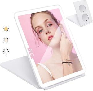 LED cestovní zrcátko na make-up – přenosné zrcátko s osvětlením a zvětšením