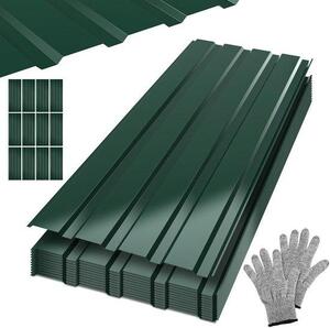 Trapezové plechy na střechu, rozměry 115 × 45 cm - sada 12 kusů - ocelový plech - vhodné pro zahradní domky - Vemera