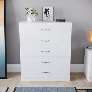 Komoda s zásuvkami - Úložný prostor pro zásuvky - Organizace ložnice - Zesílená konstrukce - Šířka 75 cm - Bílá barva