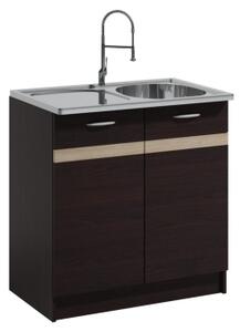 Kuchyňská linka VALERIA 240 cm hnědá/dub sonoma