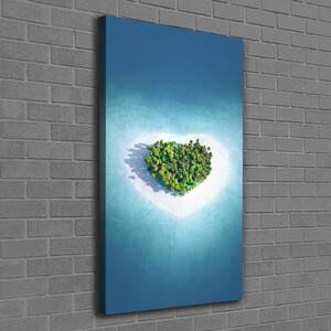 Vertikální Foto obraz na plátně Pláž tvar srdce ocv-62543083