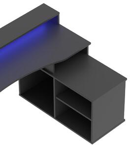 HERNÍ STŮL, černá, 200/125,4/91,1 cm - PC stoly, Online Only