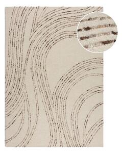 Hnědý/krémový vlněný koberec 80x150 cm Abstract Swirl – Flair Rugs