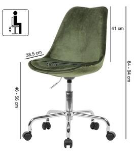 OTOČNÁ ŽIDLE, samet, zelená MID.YOU - Otočné židle, Online Only