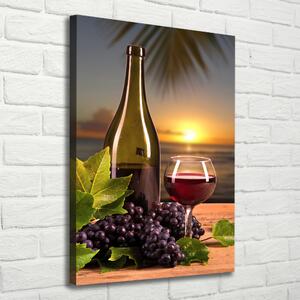Vertikální Foto obraz na plátně Hrozny a víno ocv-64133419