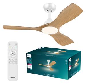 Philips-LED Stm. stropní ventilátor OLAS LED/24W/230V pr. 106 cm bílá/hnědá + DO