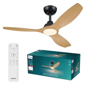 Philips-LED Stm. stropní ventilátor OLAS LED/24W/230V pr. 132 cm černá/hnědá +DO