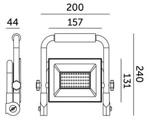 LED Přenosný reflektor TIGRA LED/50W/4000K IP54 černá/žlutá