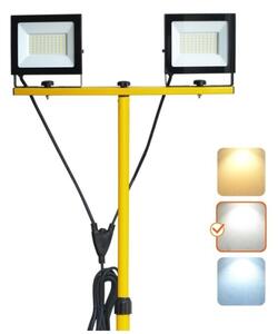 LED Reflektor se stojanem TIGRA 2xLED/50W/230V 4000K IP54 černá/žlutá