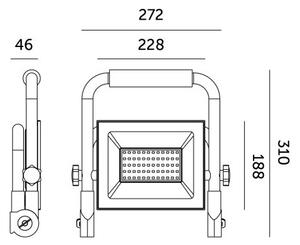 LED Přenosný reflektor TIGRA LED/100W/4000K IP54 černá/žlutá