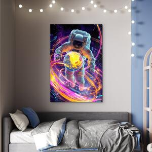 DUBLEZ | Dřevěný obraz - Astronaut v galaxii | UV tisk, Premium
